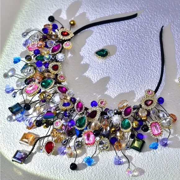 Colorful Rhinestone Crown Headband - Picture 2 of 3